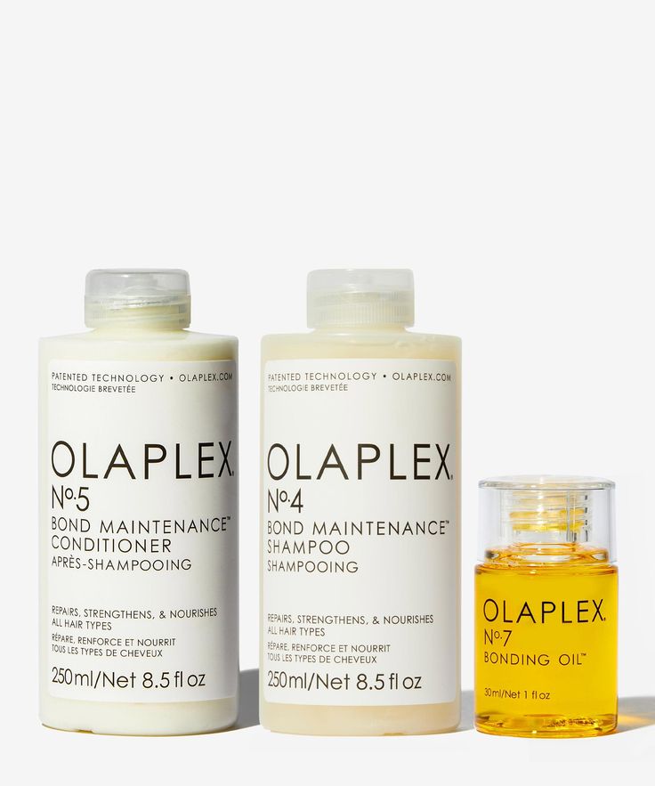 Olaplex N°4P Bond Enhancer Toning Shampoo Olaplex  N°5P Bonde Enhancer  and N°7 Bonding Oil